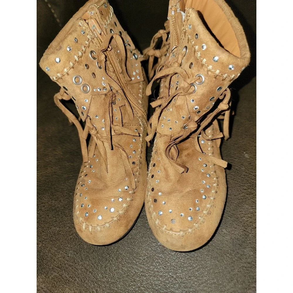 Justice fringe western style boots girls size‎ 1